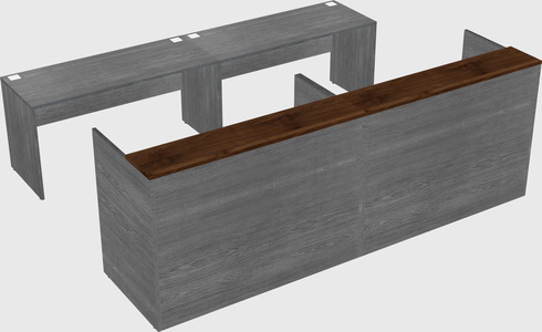Shared u-shaped reception desks