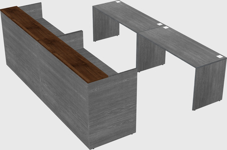 Shared u-shaped reception desks
