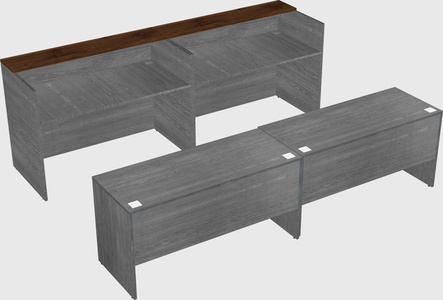 Shared u-shaped reception desks