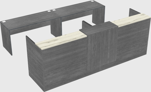 Shared u-shaped reception desks