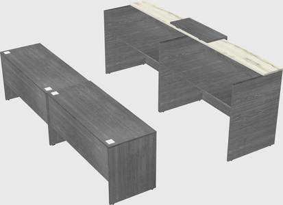 Shared u-shaped reception desks