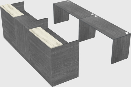 Shared u-shaped reception desks