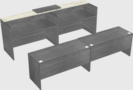 Shared u-shaped reception desks