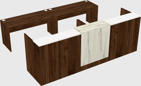 Shared u-shaped reception desks