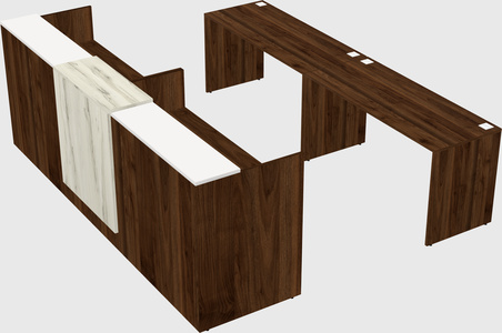 Shared u-shaped reception desks