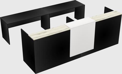 Shared u-shaped reception desks