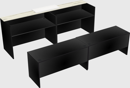 Shared u-shaped reception desks