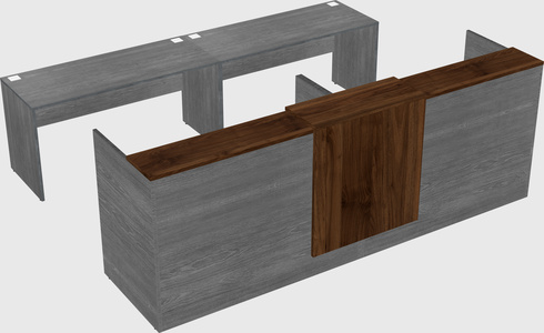 Shared u-shaped reception desks