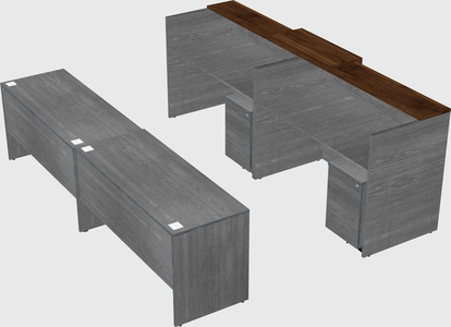 Shared u-shaped reception desks