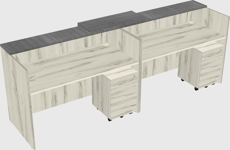 Shared u-shaped reception desks