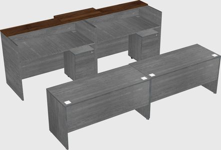 Shared u-shaped reception desks