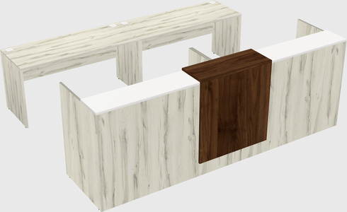Shared u-shaped reception desks