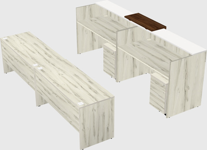 Shared u-shaped reception desks