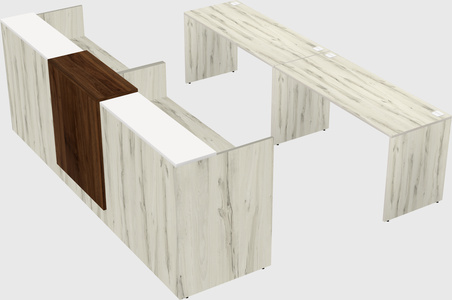 Shared u-shaped reception desks