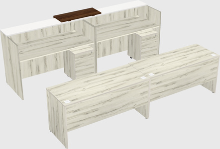 Shared u-shaped reception desks