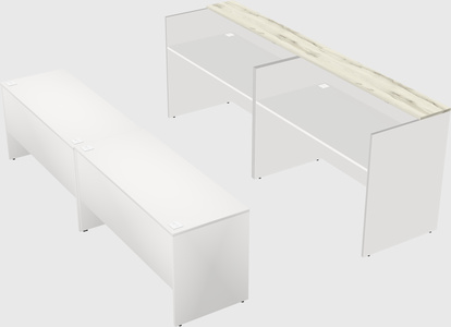 Shared u-shaped reception desks