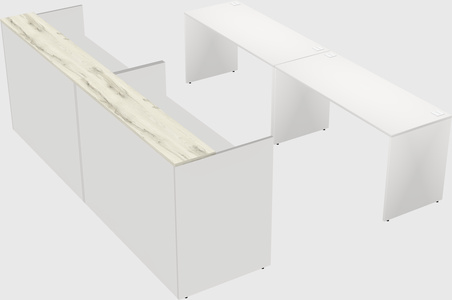 Shared u-shaped reception desks