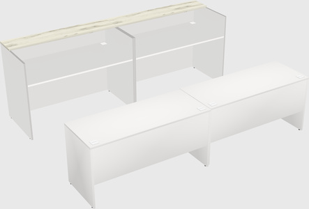 Shared u-shaped reception desks