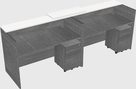 Shared u-shaped reception desks