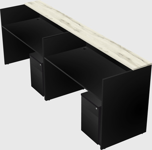 Shared u-shaped reception desks