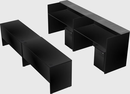 Shared u-shaped reception desks