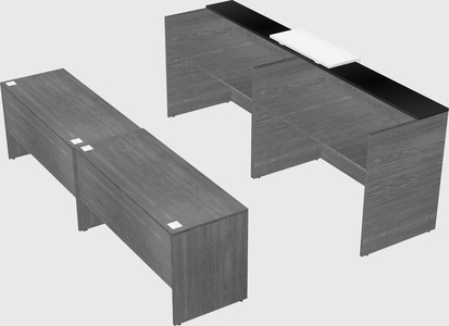 Shared u-shaped reception desks