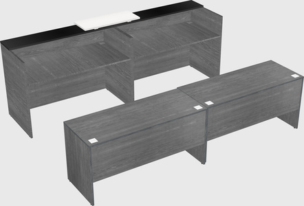 Shared u-shaped reception desks