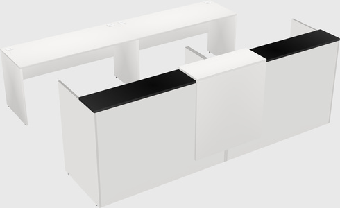 Shared u-shaped reception desks