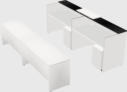 Shared u-shaped reception desks