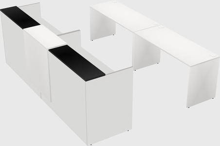 Shared u-shaped reception desks