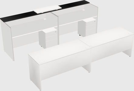 Shared u-shaped reception desks