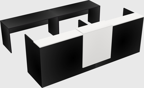 Shared u-shaped reception desks