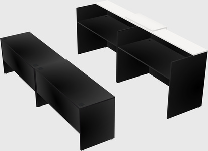 Shared u-shaped reception desks