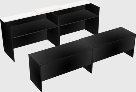 Shared u-shaped reception desks