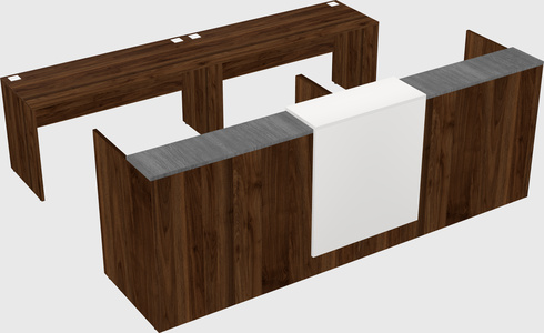Shared u-shaped reception desks
