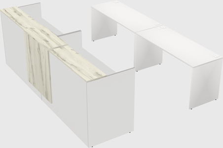 Shared u-shaped reception desks