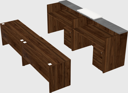Shared u-shaped reception desks