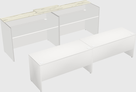 Shared u-shaped reception desks