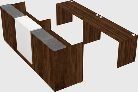 Shared u-shaped reception desks