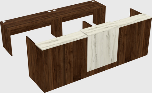 Shared u-shaped reception desks