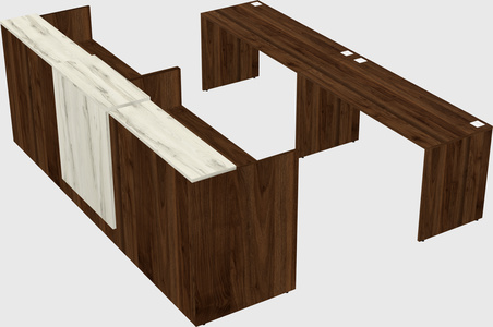 Shared u-shaped reception desks