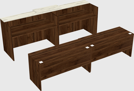 Shared u-shaped reception desks