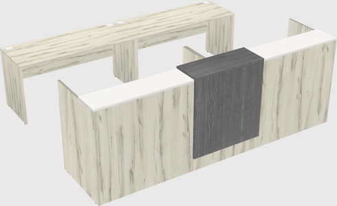 Shared u-shaped reception desks