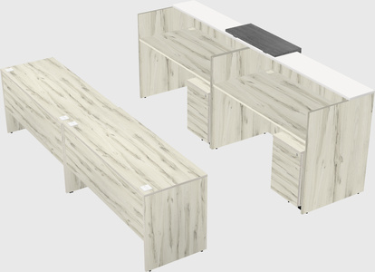 Shared u-shaped reception desks