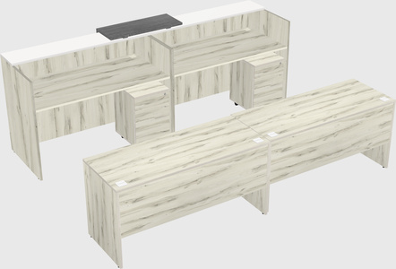 Shared u-shaped reception desks