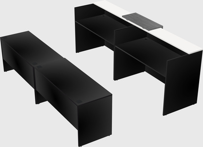 Shared u-shaped reception desks