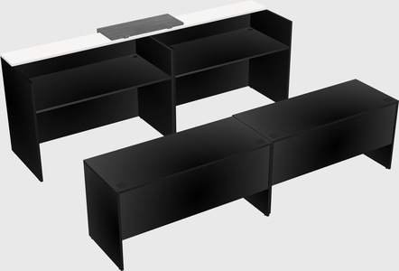 Shared u-shaped reception desks