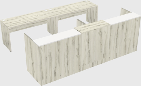 Shared u-shaped reception desks