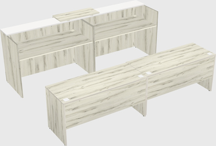 Shared u-shaped reception desks