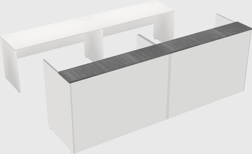 Shared u-shaped reception desks